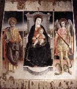 Lorenzo Veneziano Madonna Enthroned with the Infant Christ, St Peter and St Michael USA oil painting artist